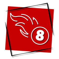 billiards red banner in frame. Vector illustration.