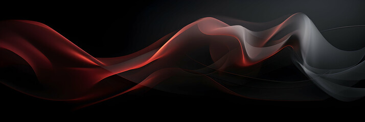 Fototapeta premium Multicolored Energy Flow Background, colorful dark waves backdrop, web header, generative ai