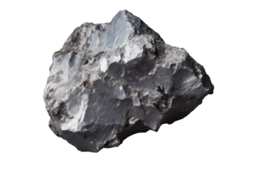 Rhenium Ore on white transparent background