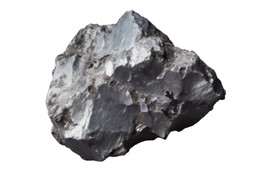 Rhenium Ore on white transparent background