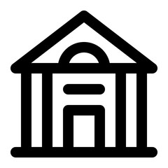 Bank icon with outline style.