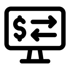 Internet banking icon with outline style.