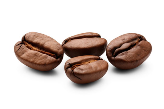Coffee beans . Cut out on transparent