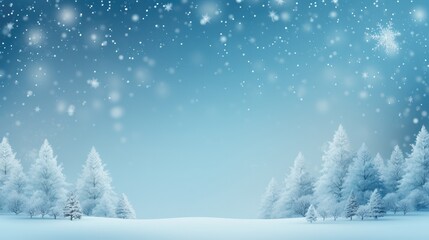 Winter christmas background with snow and frost with for web banner, design template, Generative AI