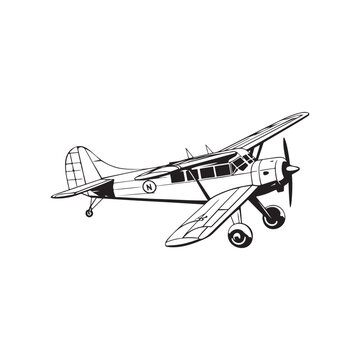 Old Airplane Vector Art, Image