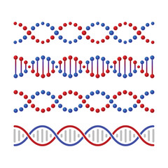 DNA Icons Set on White Background. Vector