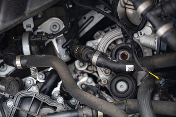 Obraz na płótnie Canvas closeup of car engine background