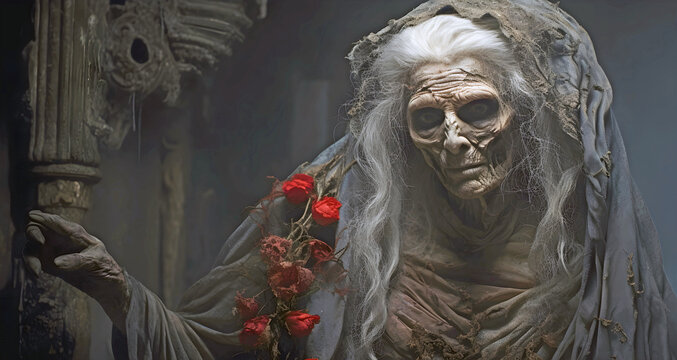 witch, hag or crone. AI generated.