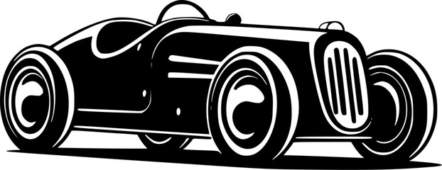 Racing - Black and White Isolated Icon - Vector illustration