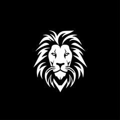Fototapeta premium Lion - Black and White Isolated Icon - Vector illustration