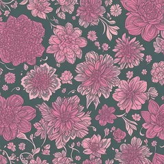 Zelfklevend Fotobehang beautiful floral flower seamless pattern background for premium product ai generated © KengVit14