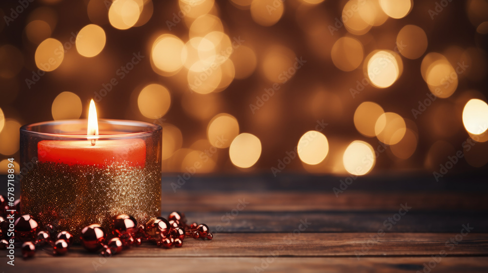 Aufkleber christmas-themed candle and craft projects displayed background with empty space for text