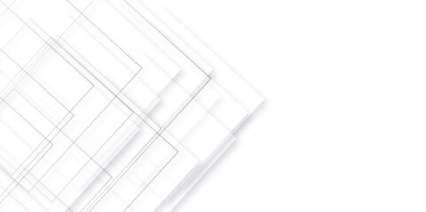 Abstract white square shape concept background.Abstract white grey lines on light silver background modern design. abstract background perfect for cover, business and technology abstract background