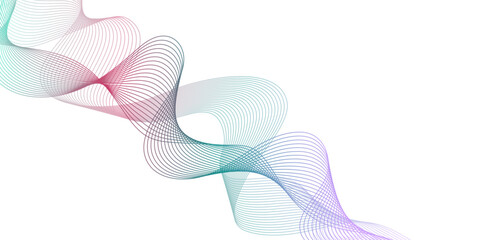 Abstract colorful wave element for design.Stylized line art background.Beautiful multi-colored super vector waves of different shapes gradient flowing wave lines. Futuristic technology concept.