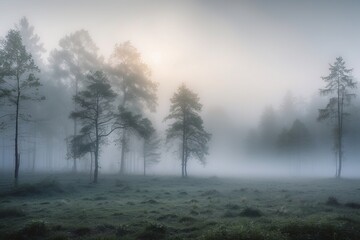 Obraz na płótnie Canvas fog in the forest