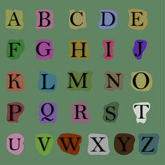 Colorful alphabet for kids and adults. Vector design