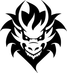Dragon | Black and White Vector illustration