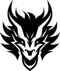 Fototapeta premium Dragon | Black and White Vector illustration
