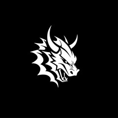 Dragon | Minimalist and Simple Silhouette - Vector illustration