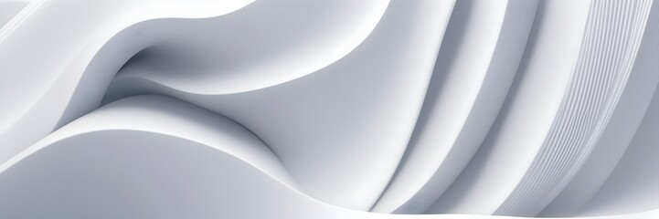 Abstract White Wavy Banner Background