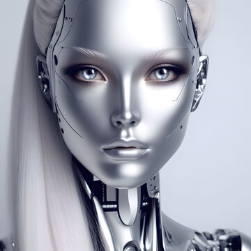 AI generated beauty humanoid robot woman face