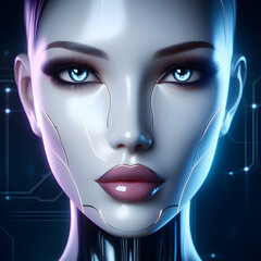 AI generated beauty humanoid robot woman face