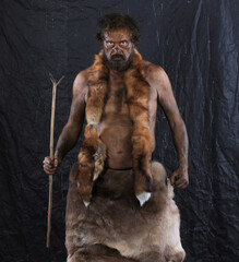 caveman with a spear, Neanderthal