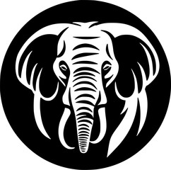 Elephant - Black and White Isolated Icon - Vector illustration
