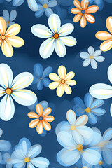 Obraz premium Abstract geometric pattern with flowers design background for wallpaper, presentation and graphic resources. Vector Illustration.