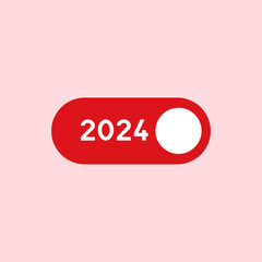 2024 Happy New Year logo text design. Christmas time poster