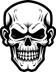 Skull - Minimalist and Flat Logo - Vector illustration