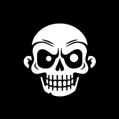 Fototapeta premium Skull | Black and White Vector illustration