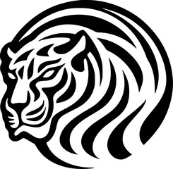 Tiger | Black and White Vector illustration