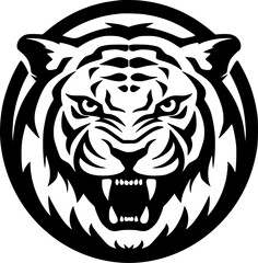 Tiger | Black and White Vector illustration
