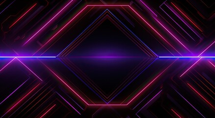 dark purple background for gaming with a neon glow,  stripes and shapes