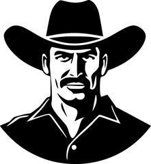Western - Black and White Isolated Icon - Vector illustration