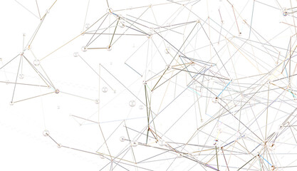 abstract lines with dots over dark background.