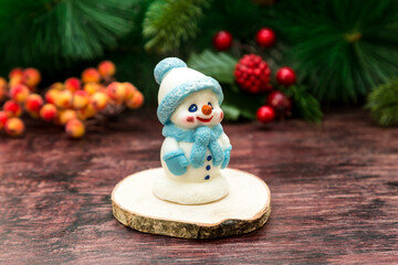 Handmade soap in the shape of New Year's fairy-tale characters, a Christmas gift.