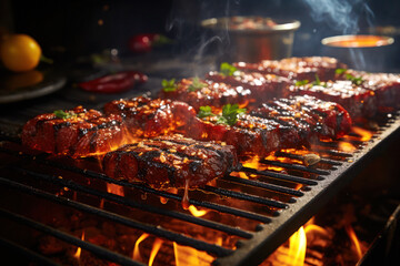 Sizzling Sensation: A Delectable Grill Steak Experience. Ai Generative
