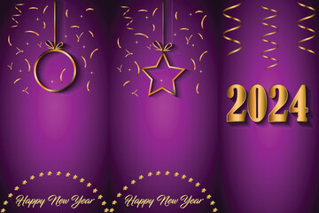 2024 Happy New Year background for your seasonal invitations, festive posters, greetings cards.