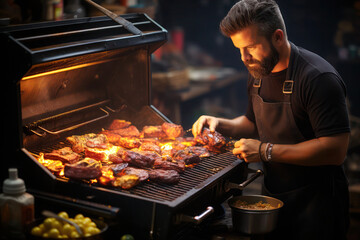 Sizzling Sensation: A Delectable Grill Steak Experience. Ai Generative
