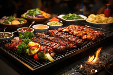 Sizzling Sensation: A Delectable Grill Steak Experience. Ai Generative
