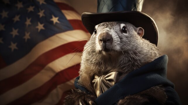 Groundhog Day. Punxsutawney Phil