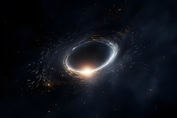 Black hole,bright circle light,sci-fi concept,closeup