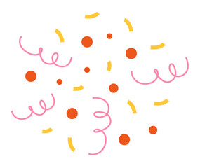 Colorful and bright confetti explosion vector illustration on a white background