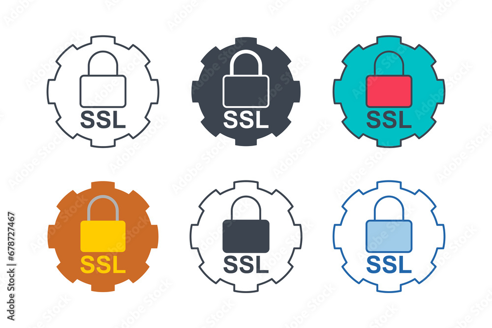 Poster ssl icon collection with different styles. secure connection icon symbol vector illustration isolate