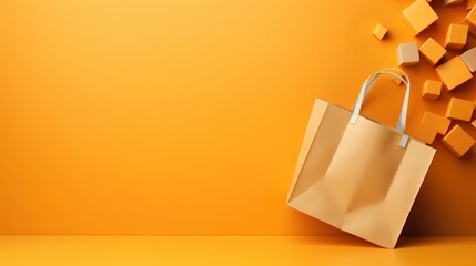 Colorful empty shopping bags for sale, representing the concept of retail therapy, purchasing gifts, and enjoying a shopping spree during a sale season.