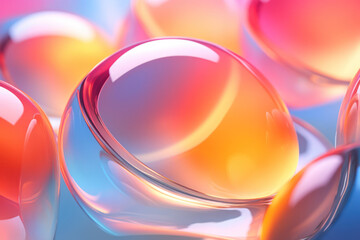 Colorful Abstraction, Transparency Gradient Balls in Mesmerizing Composition
