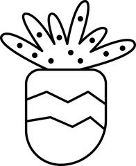 Cactus or Succulent Doodle Vector Illustration PNG Transparent Background