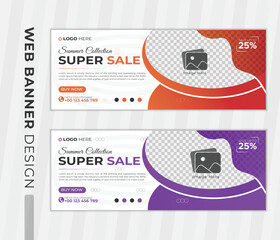  Modern web banner template, Corporate Business social media cover or web banner, abstract web banner design template